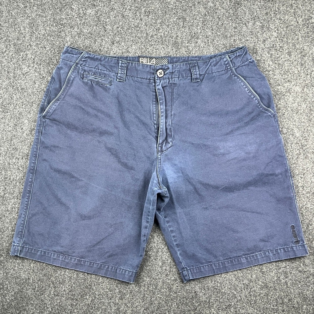 Billabong Chino Shorts Mens 36 Blue Cotton Casual Skate Surf Flat Front